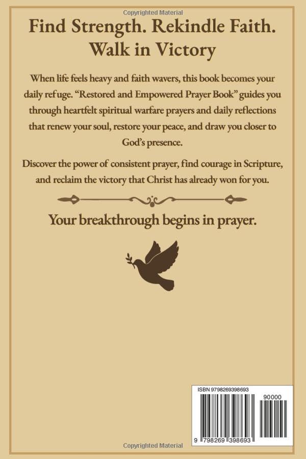 Restored And Empowered Prayer Book: Spiritual Warfare Prayers and Daily Prayer Reflections for Strength, Peace, and God’s Power to Renew Your Faith and Walk in Victory