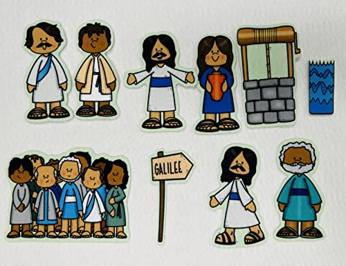 Jesus Talks to Samaritan Woman at The Well Felt Bible Story for Flannnel Boards Miracles