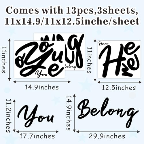 Library Wall Decal Classroom Vinyl Art You Belong Here Sign Wall Sticker - color: Belong Here