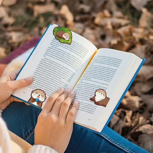 Otters Magnetic Bookmarks Gifts - 8 Pcs Cute Animals Bookmark - style: Otters