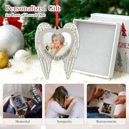 D4DREAM Memorial Christmas Ornament Metal Angel Wing Memorial Picture Frame - color: 3-1 Angel