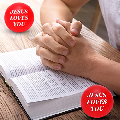 20 Pcs Jesus Loves You Balls Toys Christian Gifts, Red - color: Red