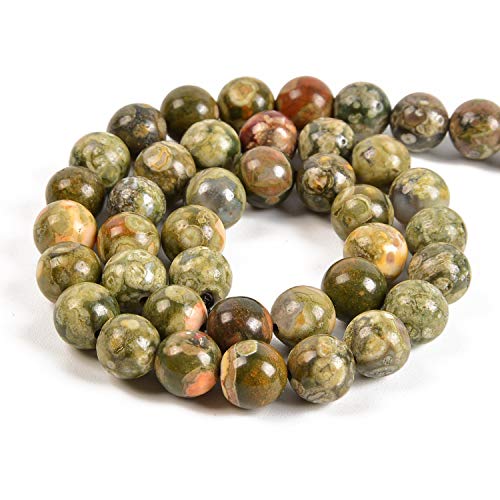60pcs 6mm Natural Rhyosite Gemstone Round Spacer Loose Stone Beads for Jewelry Making 15.5" 1 Strand (Rhyosite, 6mm 60Beads) - color: Rhyosite, size: 6mm 60Beads