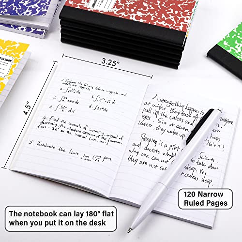 feela 70 Pack Mini Composition Notebook Bulk, Cute Pocket Composition Note Pad, Small Journal Notebooks for Students College School Supplies, 4.5" X 3.25", Narrow Ruled, 5 Marble Covers - color: 70 Pack 5 Solid Colors