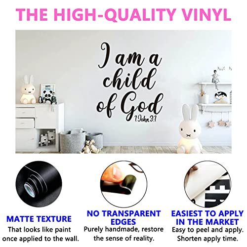 SEATUNE Wall Decals for Kids Bible Verse Wall Stickers Quotes Girls Boy Baby Children Bedroom Nursery Playroom Inspirational Motivational Home Vinyl Art Wall Decor I Am A Child of God 20"X24" - color: I Am a Child of God, size: Large