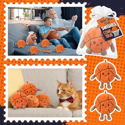 Silipull 12 Pcs Basketball Stuffed Plush Toy Gifts for Kids Adult - style: Basketball