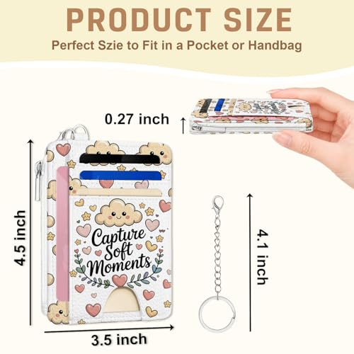 Mental Health Credit Card Holder Wallet, Slim RFID Blocking Card Case - color: Cloud