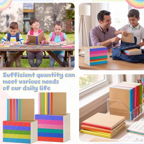 Handepo 100 Pack A5 Composition Notebooks Bulk 5"x8" Notebooks, Colourful - color: Classic, size: A5