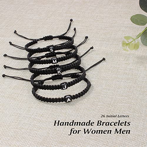 Initial Bracelets for Women Teen Girls Handmade Rope Braided Bracelet for Men Jewelry Birthday Graduation Mother's Day Gifts for Mom Wife Girlfriend Her Friends - style: F