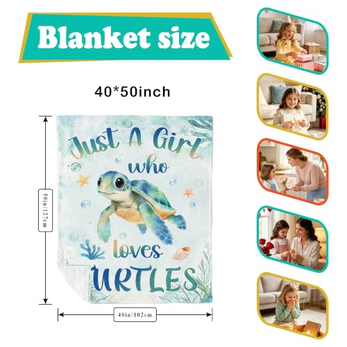 Nicetous Turtle Gifts, Sea Turtle Gifts for Women Throw Blanket 40x50in - color: Sea Turtle
