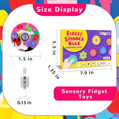 52 Pack Fairy Tale Fidget Spinners Bulk Party Favors Classroom Prizes - color: Tl-sa-3-di
