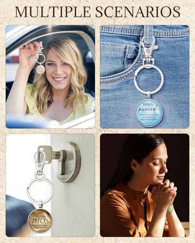 Quelay Spanish Christian Keychains Bible Verse Llaveros - style: Classic