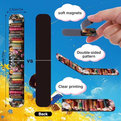 Vintage Books Magnetic Bookmarks Gifts - Wxiben 30 Pcs Retro Floral Bookmarks Magnetic Flower Book Mark Magnets Page Clips Gift for Book Lover Women Men Students Teachers Reading Bookish - style: Vintage Books