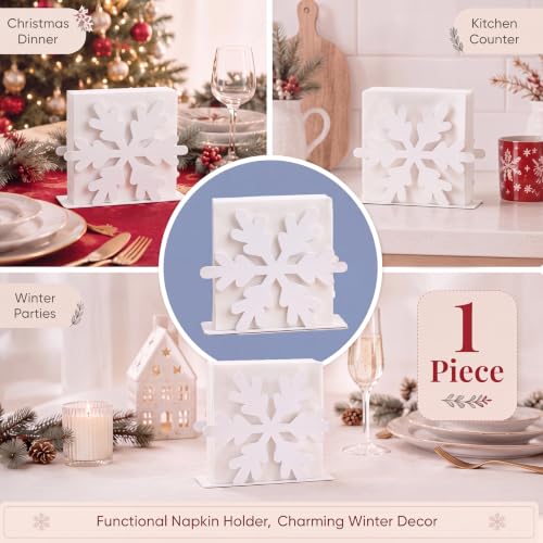 Nuogo Christmas Snowflake Napkin Holder for Table - style: Snowflake