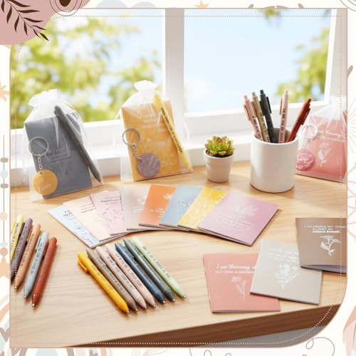 Mooliwe 96 Pcs Affirmation Notebooks Pens Bulk Gifts, Gratitude,Fresh - style: Fresh