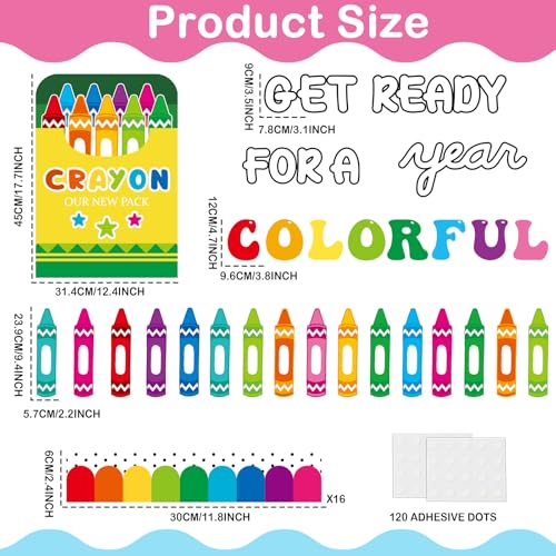 Crayon Bulletin Board Set Back to School Classroom Decorations Colorful Crayon Paper Cutout DIY Name Tag Get Ready for A Colorful Year Bulletin Board for School Nursery Classroom Chalkboard Wall Decor - style: Crayon