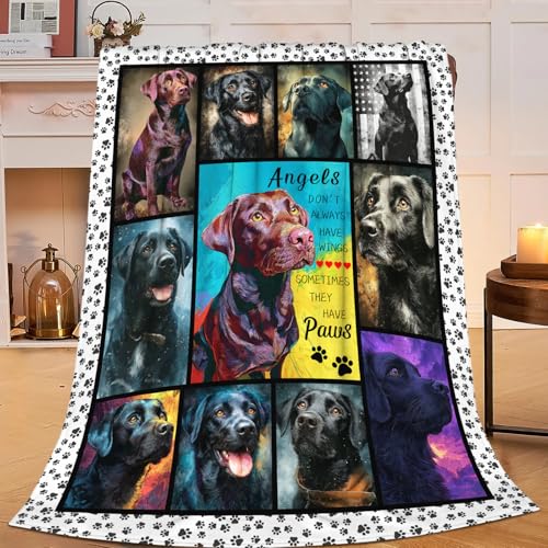 Chocolate Labrador Throw Blanket Black Labrador Puppy Stuff Gifts for Dog Lover Kids Girls Boys Adults Women Men Soft Cozy Warm Plush Fluffy Fuzzy Fleece Blanket 50''X60'' - color: Black Labrador, size: 50''x60''