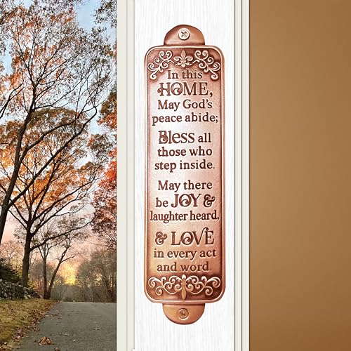 Abbey + CA Gift Home Blessing Entryway Wall Plaque, Religious Metal Home Decor Housewarming Gift, 6"H (Rose Gold) - color: Rose Gold