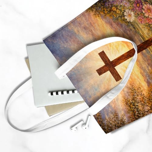 Christian Tote Bag Jesus Religious Reusable Bible Bags for Shopping Work Travel Church Christian Gift Totes - color: Tote-11