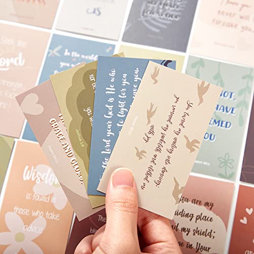BRYTEFY 100 Earth Tone Prayer Cards, Inspirational Bible Verse Cards, Assorted Mini Scripture Cards, Encouragement Motivational Cards, Christian Bible Gifts
