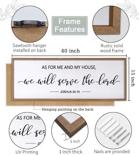 As For Me And My House We Will Serve The Lord Wall Art 40''×15'' Wood - color: As For Me And My House We Will Serve The Lord Wood, size: 40"L x 15"W