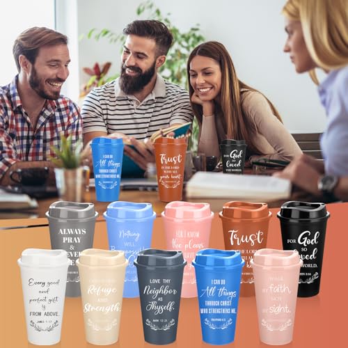 Skylety 20 Pack Christian Gifts Bulk 16oz Bible Verse Tumbler with Lids - color: Morandi Color