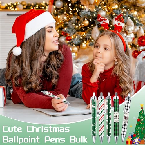 50 Pcs Christmas Ballpoint Pens Bulk - Christmas Pens Gifts Retractable - style: Christmas