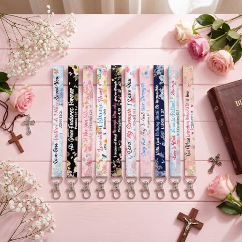60 Pcs Christian Lanyard Bible Verse Keychain Gifts Bulk