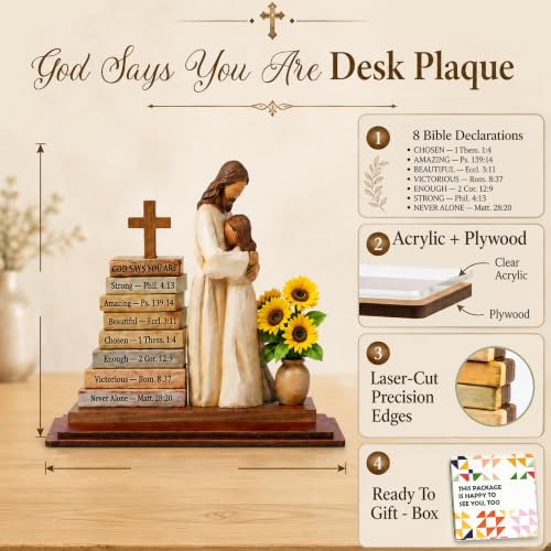 God Says You Are Christian Table Decor, Christian Gifts for Women - color: Jesus Loves Me