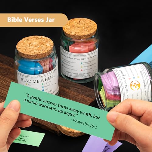 Bible Verse Jar,Scripture Prayer Cards Holy Prayer Jar,Bible Accessories - style: NIV Bible Jar of Social Contact