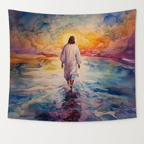 bitCNY Jesus Walking on Water Christian Tapestry 50x60 - color: Walking on Water