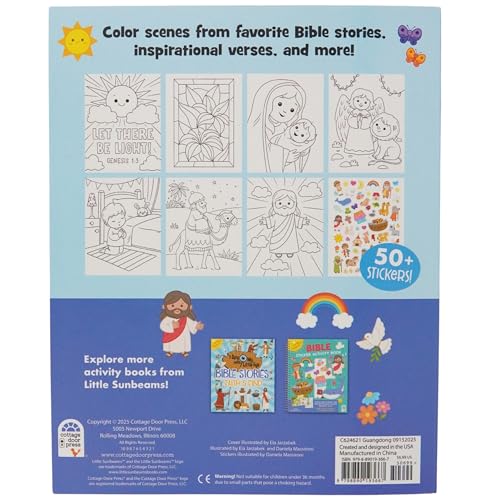 Bible Coloring Book With Stickers (Little Sunbeams) - 128 Perforated Pull Out Pages and 50+ Stickers