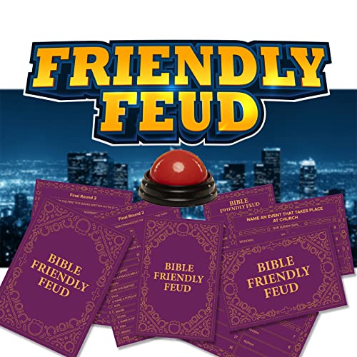 Bible Friendly Feud Game Set Supplies for Adults and Teens, Feud Quiz, Church Family Feud, Games for Church Group, Fun Holiday - BISC006