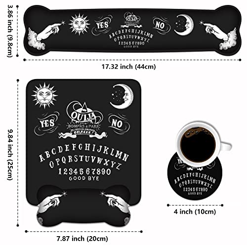 Wrist Rest Support Ergonomic Gel Mouse Pad & Memory Foam Keyboard Set, Non-Slip Rubber PU Base for Home Office Working Studying Easy Typing & Pain Relief, Ouija Board - color: Ouija Board