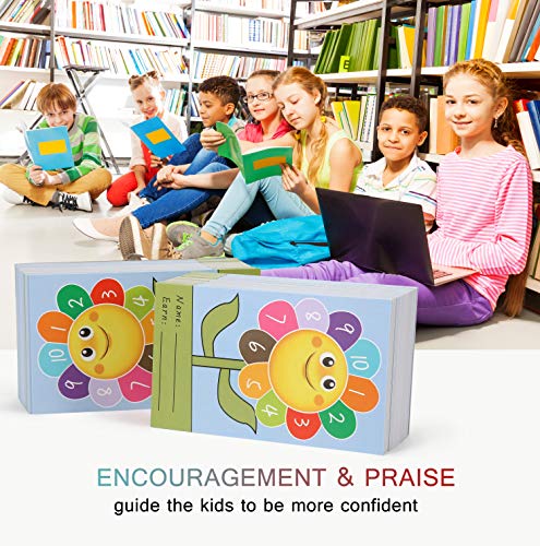 Punch Cards 200 Pack Incentive Reward Punch Cards for Classroom w/Puncher - size: 3.9 IN Sunflower