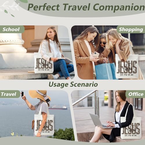 Tote Bag for Women,Shoulder Bag for Work Beach Travel and Shopping Grocery Jesus FBD - color: Christian Jesus