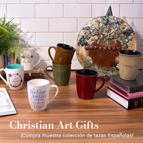 Christian Art Gifts Taza de Café de Cerámica Con Borde Lila - 12 oz.