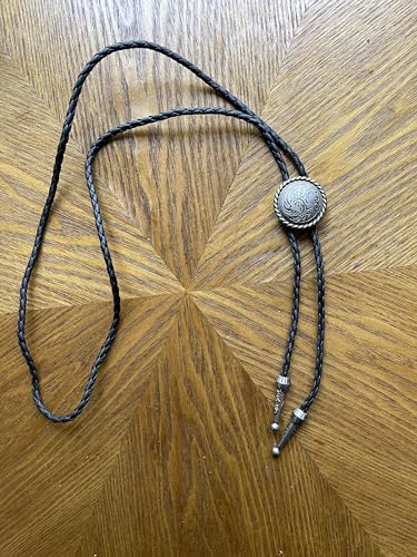 MULBA Vintage American Western Cowboy Indian Art Stone Leather Bolo Tie For Men Women - color: Style C-silver