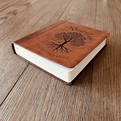 STARKENBURG COMPANY Personalized ESV Journaling Study Bible, Engraved Name, Rooted in Christ Tree Design, Christian Bible Gift
