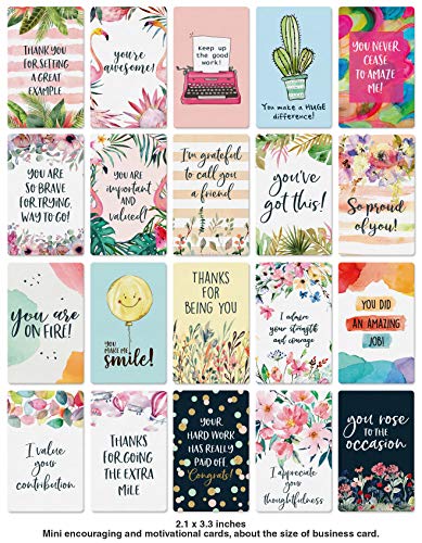 Dessie Motivational Cards - 63 Unique Inspirational Cards. Business Card Sized Encouragement Cards for Employees, Thinking of You Gifts, Appreciation Cards, Kindness Cards, Lunch Box Notes - color: Motivational - 63 Business Card