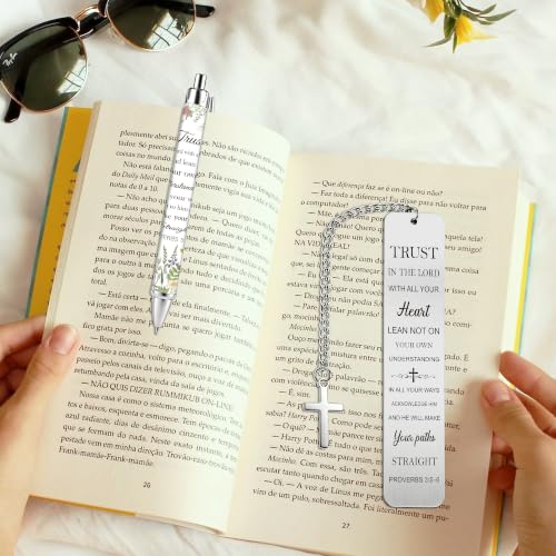 Bible Book Mark for Women, Trust in the Lord Metal Bookmark and Pen Set - style: Trust in the Lord 02