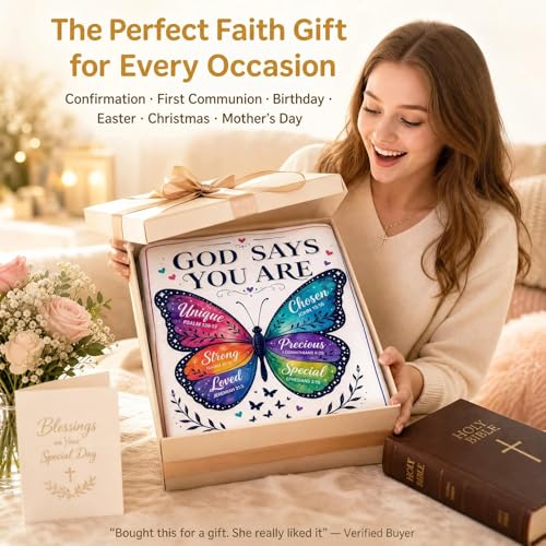 Butterfly Blanket for Women Christian Inspirational Throw Blanket Soft Flannel Fleece Blanket with Scripture Cozy Religious Gift for Mom Sister Aunt Birthday Gifts for Women 50x60 Inch