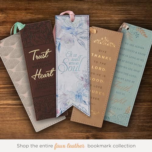 Christian Art Gifts Premium Faux Leather Bookmark: It is Well with My Soul - color: Multi - It is Well
