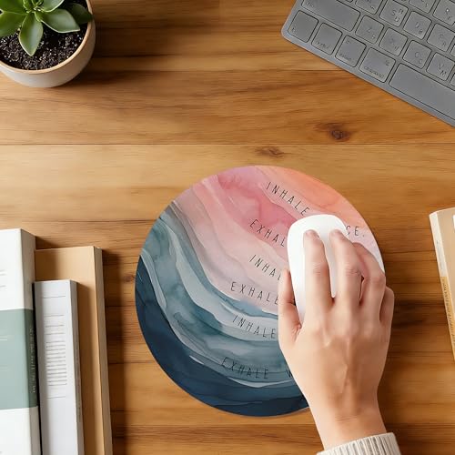 Inspirational Mouse Pad ,Calming Ocean Theme Mousepad Mouse Mat with Non-Slip Rubber Base for Home Office Desk Accessories,Aesthetic Office Supplies,7.9x7.9 Inch - color: Color-2