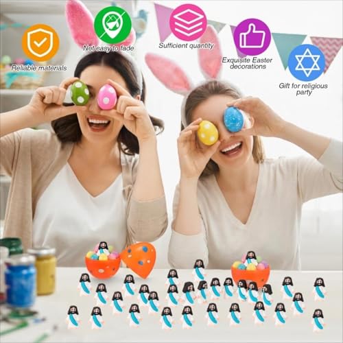 Bememo 25Pcs Mini Jesus Figure for Religious Favor,Cyan Blue - color: Cyan Blue