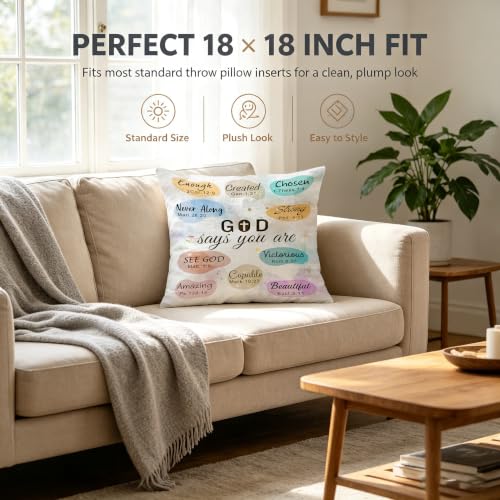 God Says You are Pillowcase, 18x18 inch - color: Colorful