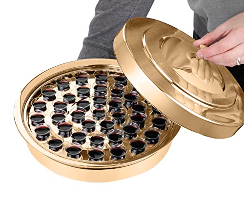 (Cup Tray) Gold Premium Communion Trays for Churches | Stainless Steel Communion Ware Set, Supplies | 40 Cup Tray - color: Cup Tray