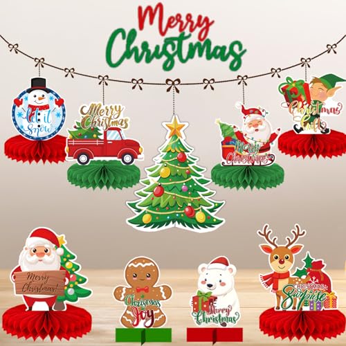 Christmas Table Centerpieces - Christmas Centerpieces for Christmas Party Table Decorations, 9Pcs