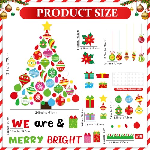 Christmas Religious Bulletin Board Decorations Set Xmas Tree with Hanging Ornaments Gift Boxes We are Merry and Bright Cutouts for Classroom Winter Holiday School Home Wall Party Decor Supplies - style: Merry and Bright