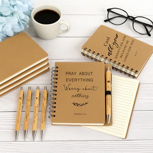 50 Sets Christian Gifts Bulk, Bible Verse Notebooks with Pens and Bookmarks